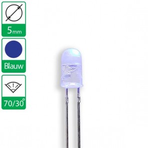 Blauwe ovale LED 70/30 graden 5mm