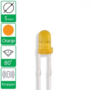 Oranje knipper LED 80 graden 5mm