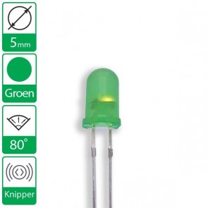 Groene knipper LED 80 graden 5mm