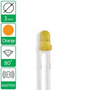 Oranje knipper LED 80 graden 3mm