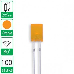100 Oranje LEDs 80 graden 2x5mm