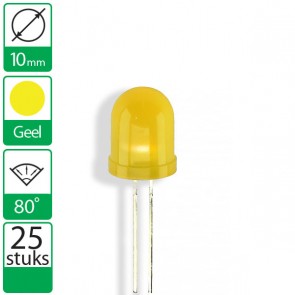 25 Gele LEDs 80 graden 10mm