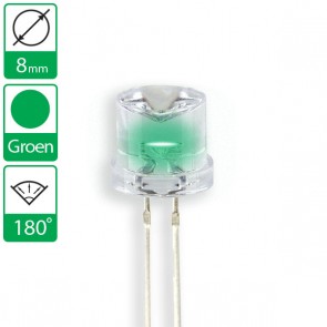 Groene LED 180 graden 8mm