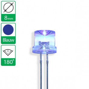 Blauwe LED 180 graden 8mm