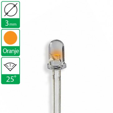 Oranje LED 25 graden 3mm