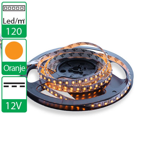 1m 120Leds 12V flexibele LED oranje: LEDs-buy.nl grootste online assortiment