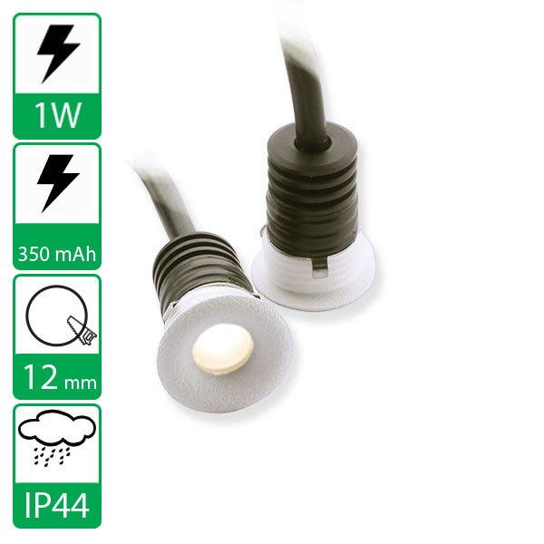 Beperken heroïsch bijkeuken 1w Mini power LED spot wit rond inbouw warm wit: LEDs-buy.nl het grootste  online LED assortiment