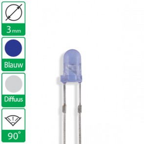 Diffuse Blauwe LED 80 graden 3mm