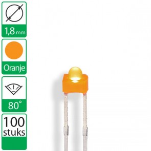 100 Oranje LEDs 80 graden 1,8mm