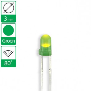 Groene knipper LED 80 graden 3mm