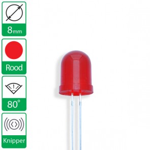 Rode knipper LED 80 graden 8mm